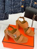 H Classic Block Heel High Heel Sandals 072505208