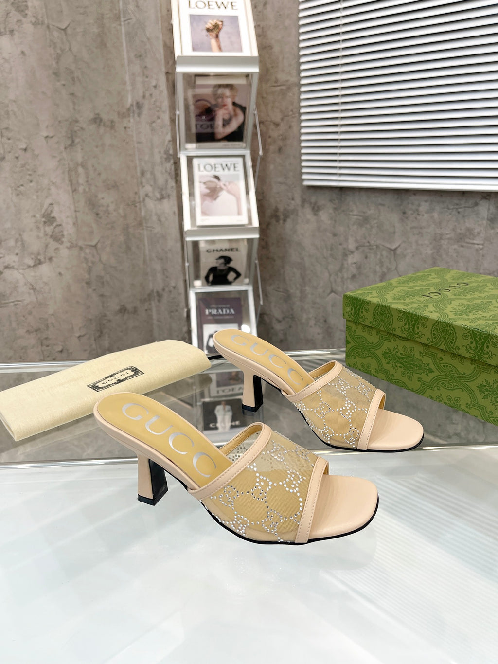 Gucc1 top fashion stiletto slippers 0724030802