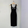 French black suspender vest dress PD10041027