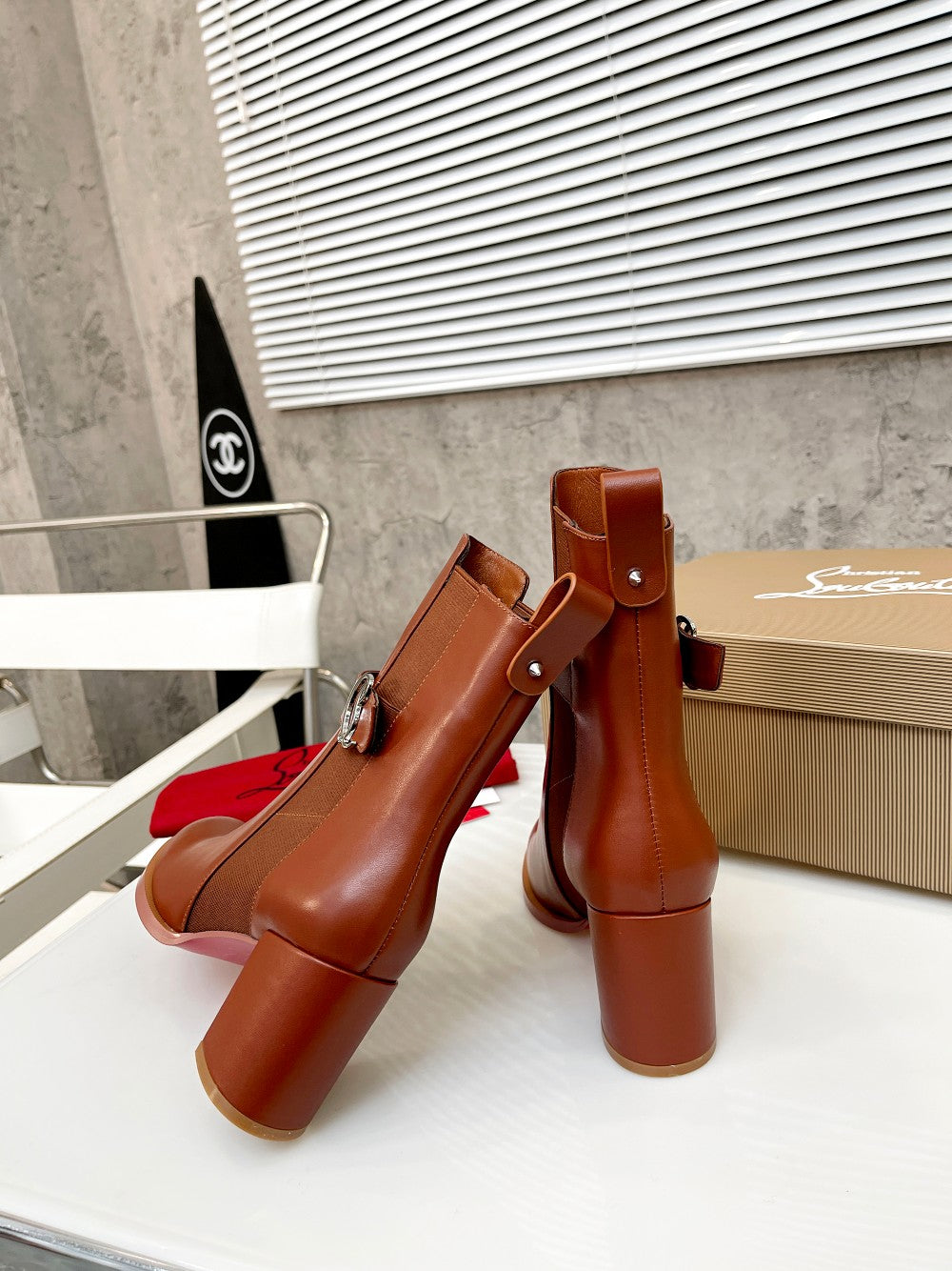 CL fashion red bottom thick heel thick sole boots 0724110503