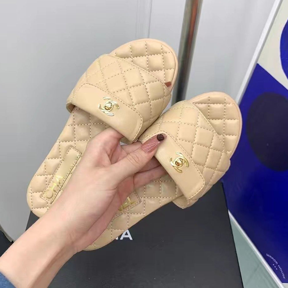 Fashion flat bottomed round toe slippers PD10061510