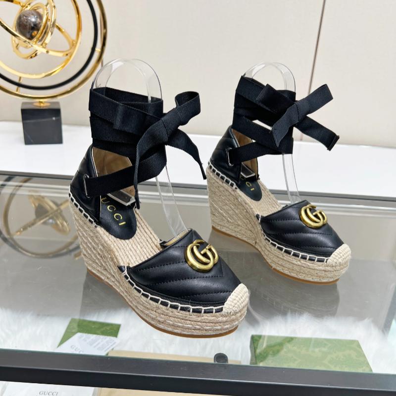 New  Black Leather G Logo women's shoesXC052024011104