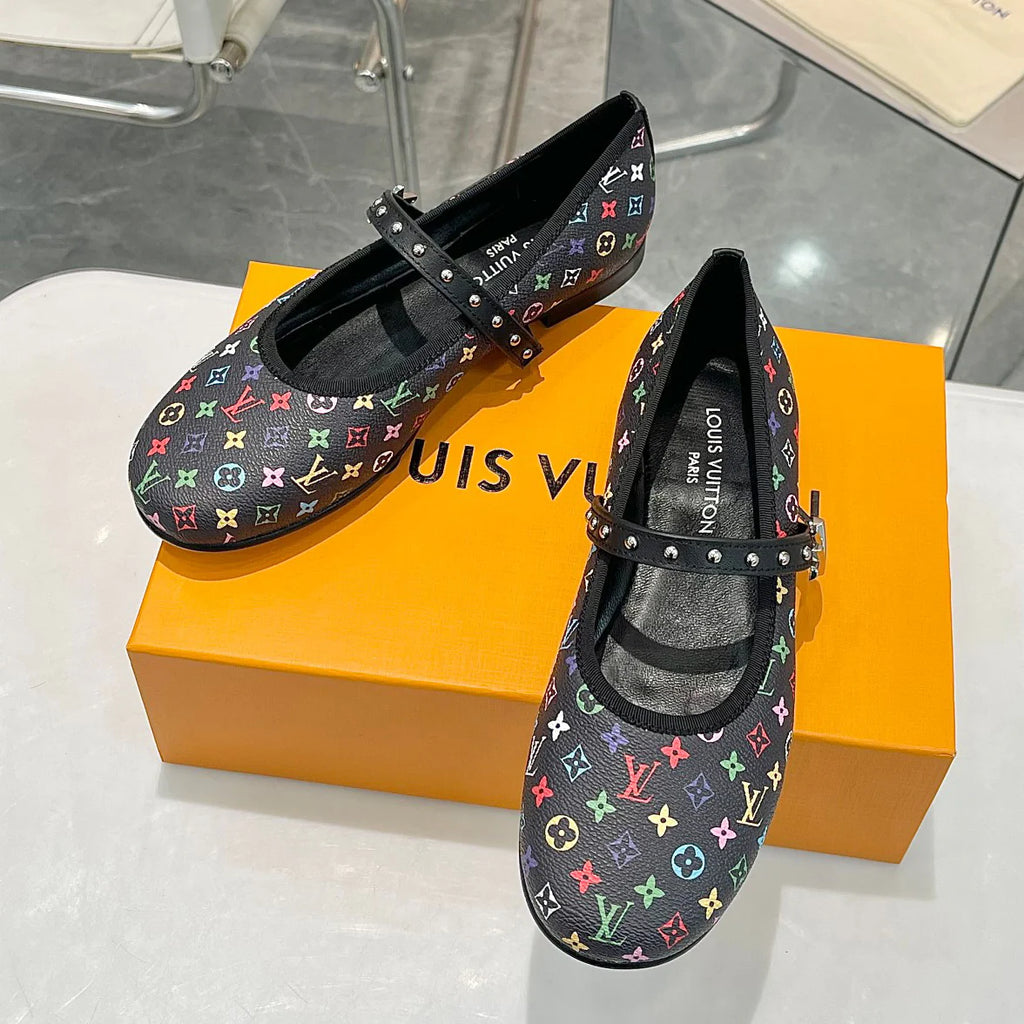 Women's New Colourful Printed Mary Jane Single Shoes 1025011706