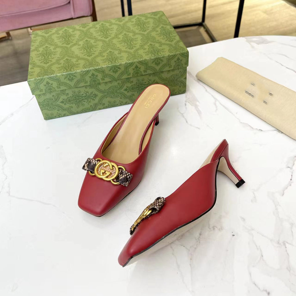 G－flat toe low heel leather shoes XC07062901