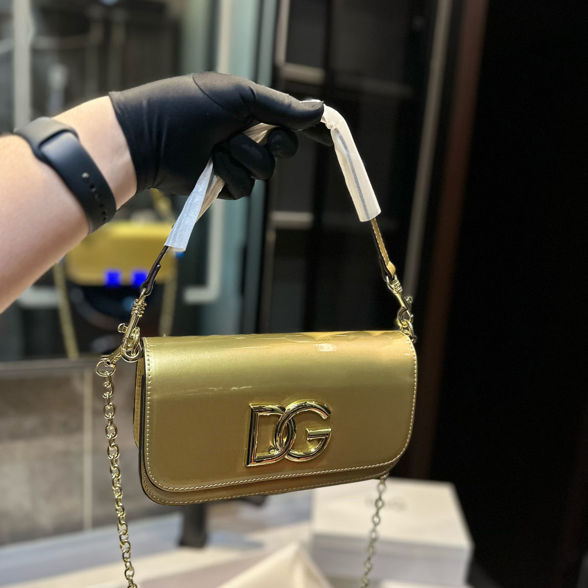DG patent leather chain bag 0724050909