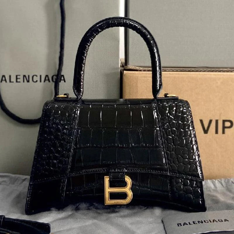 New leather advanced crocodile pattern hourglass bag 1023122827