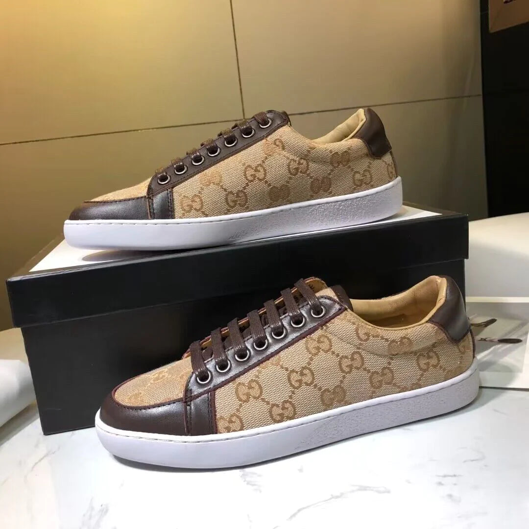 High Quality Casual Print Couple Genuine Leather Sneakers 1024031214