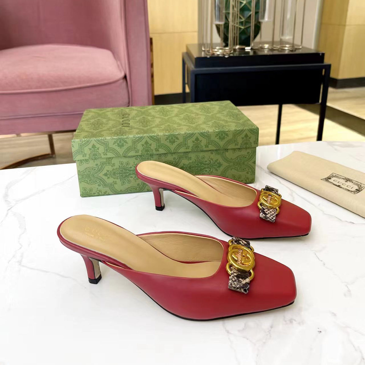 G－flat toe low heel leather shoes XC07062901