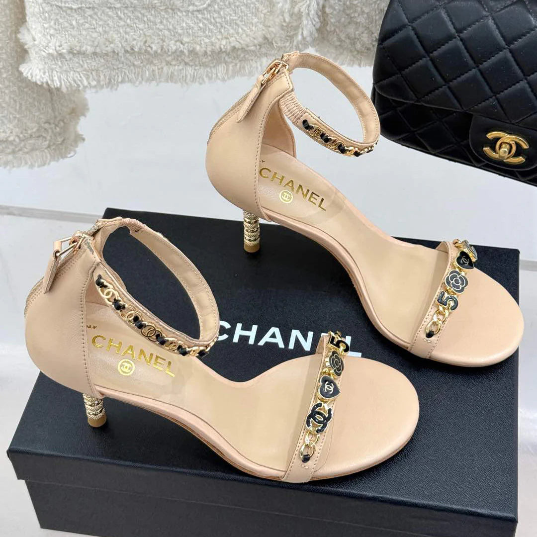 New hardware chain high-heeled sandals 1025042326