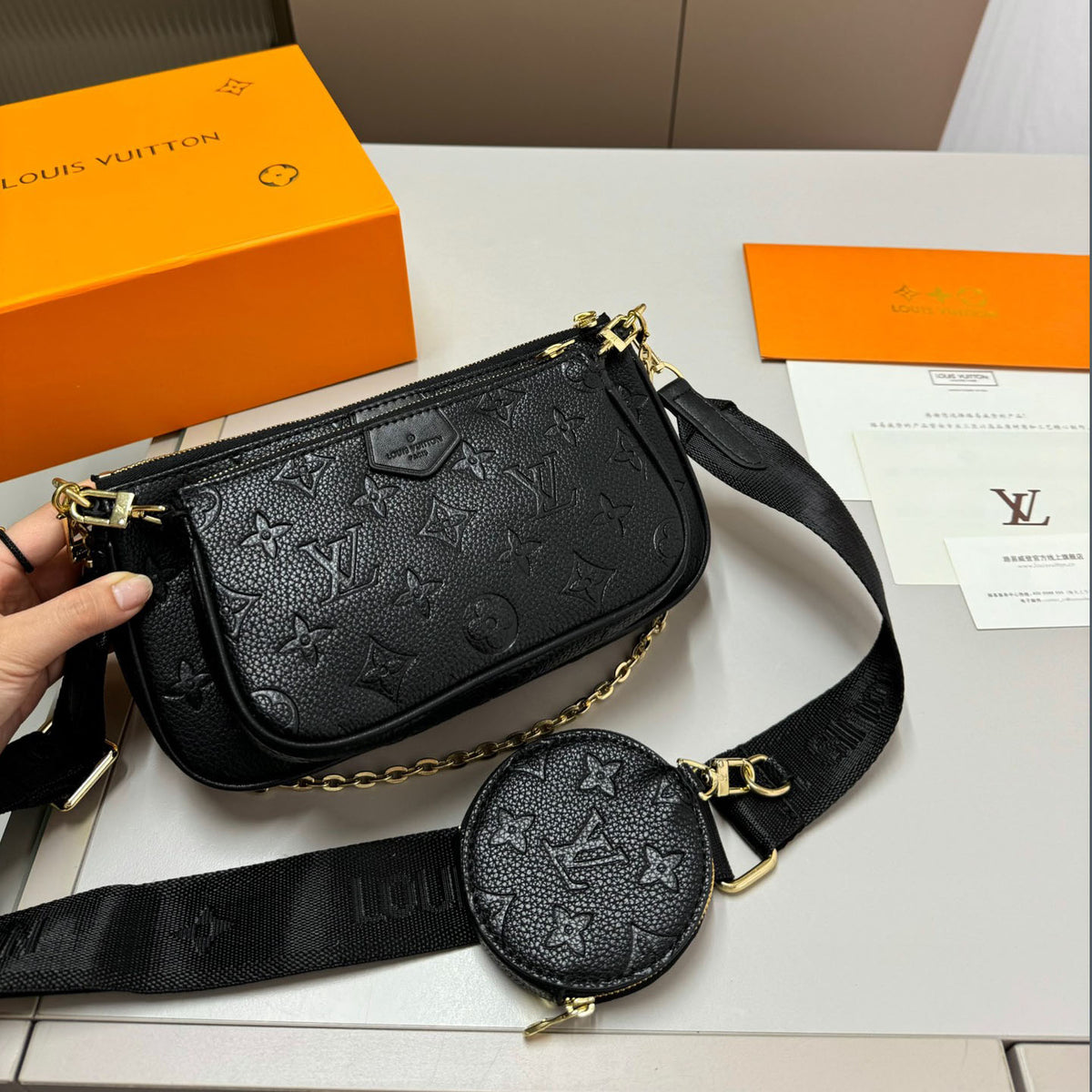 L Fashion Embossed Stack Bag XC24092414