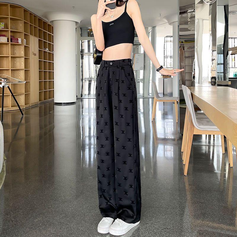 New Suit High Waist Dape Loose Straight Leg Pants 1024042716