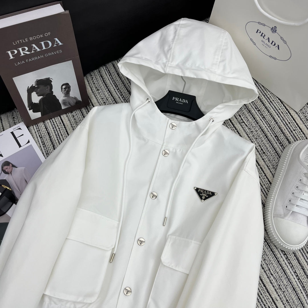 PR Short casual hooded trench coat jacket 1824091006