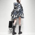Fashion hooded mid length trench coat PD1023101123