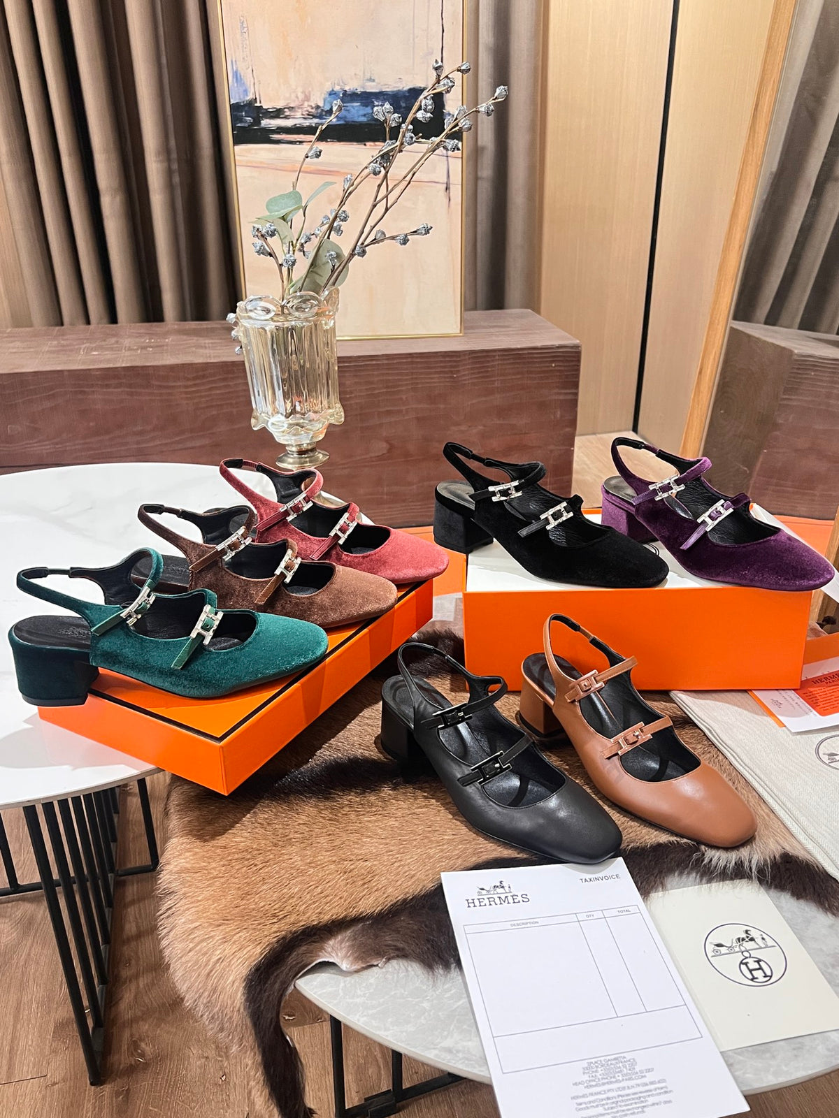 H Fashion Slip-in Chunky Heel Sandals 0725040902