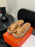H Fashion Summer Thick-soled Slippers 0725040812