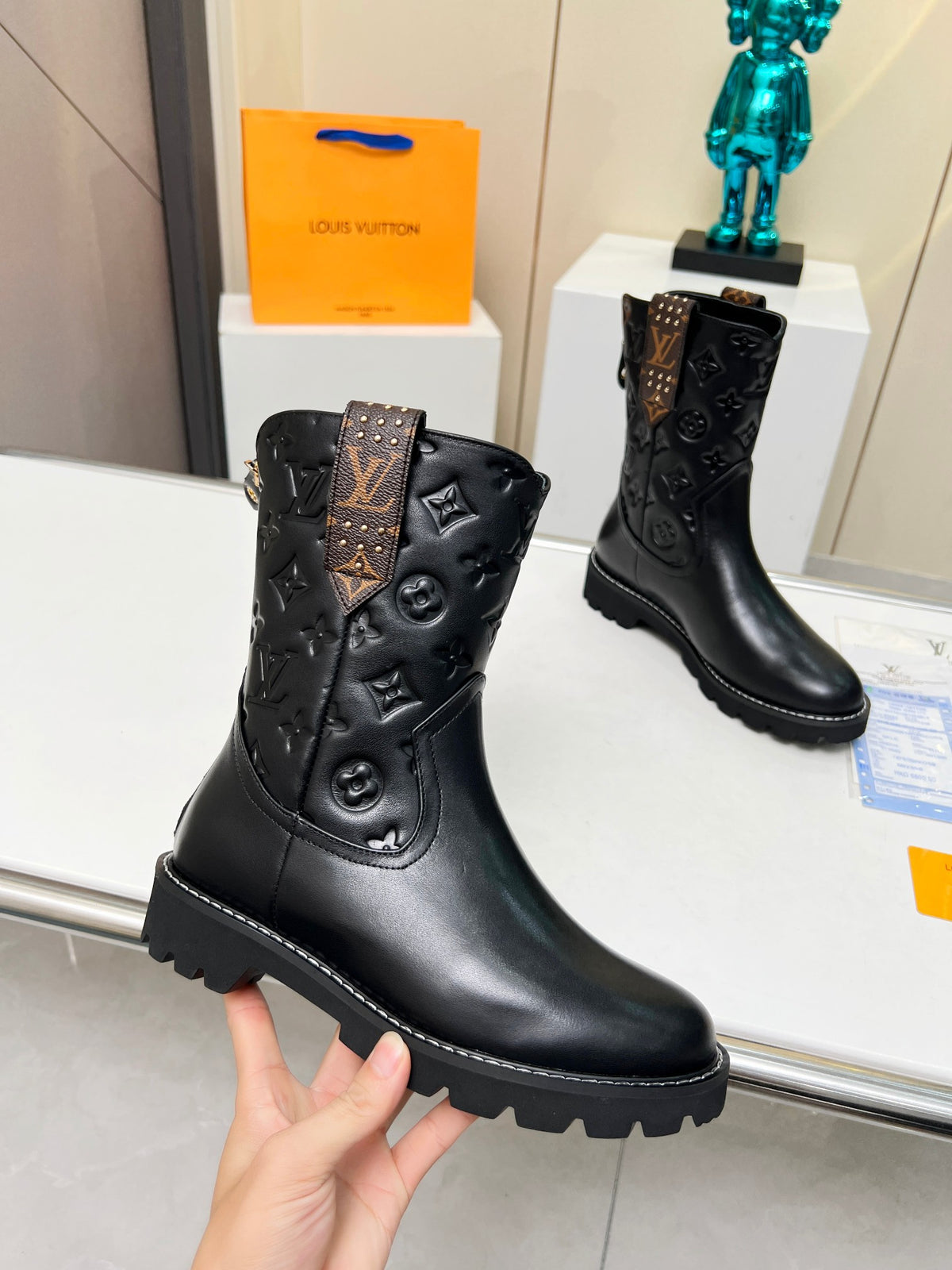 L fashion printed leather martin boots 0724102312