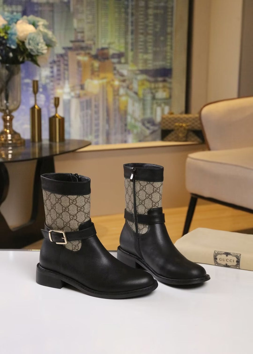 Trendy new double G metal buckle boots XC0823101002