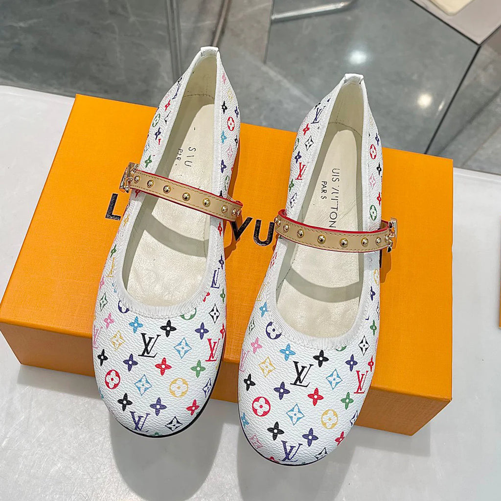 Women's New Colourful Printed Mary Jane Single Shoes 1025011706