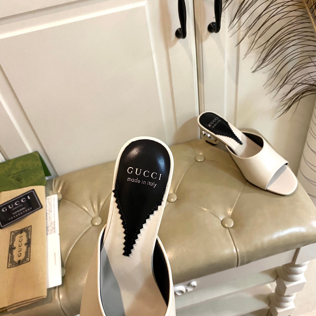 Gucc1 top fashion heel slippers 0724030803