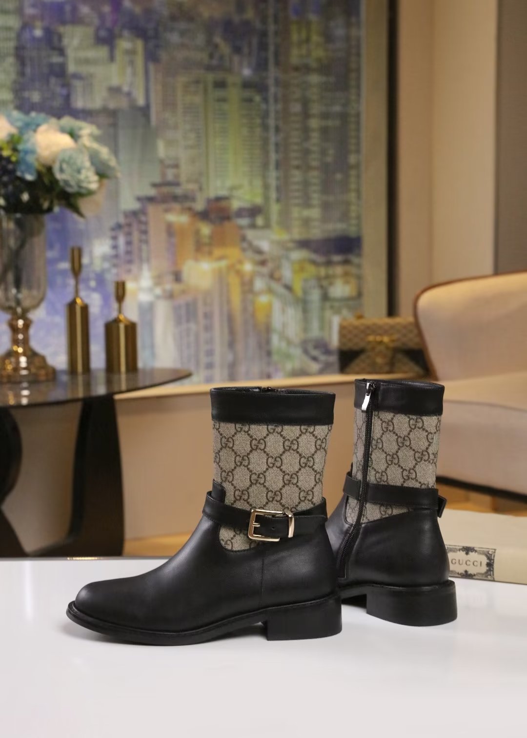 Trendy new double G metal buckle boots XC0823101002