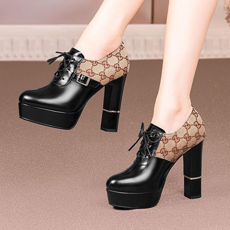 New Fashion Genuine Leather High Heels for Autumn and Winter 1023120702