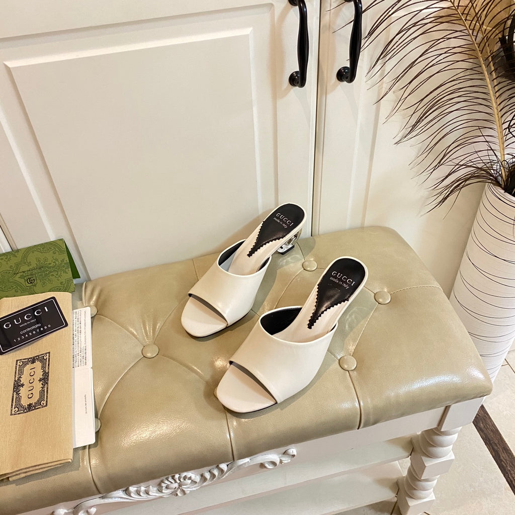 Gucc1 top fashion heel slippers 0724030803