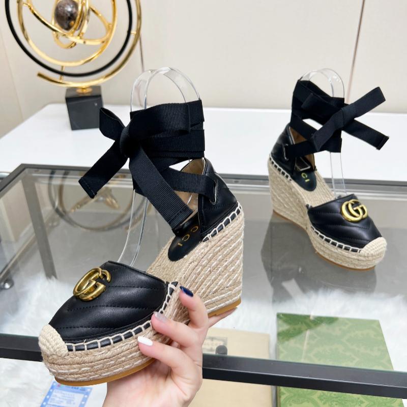 New  Black Leather G Logo women's shoesXC052024011104