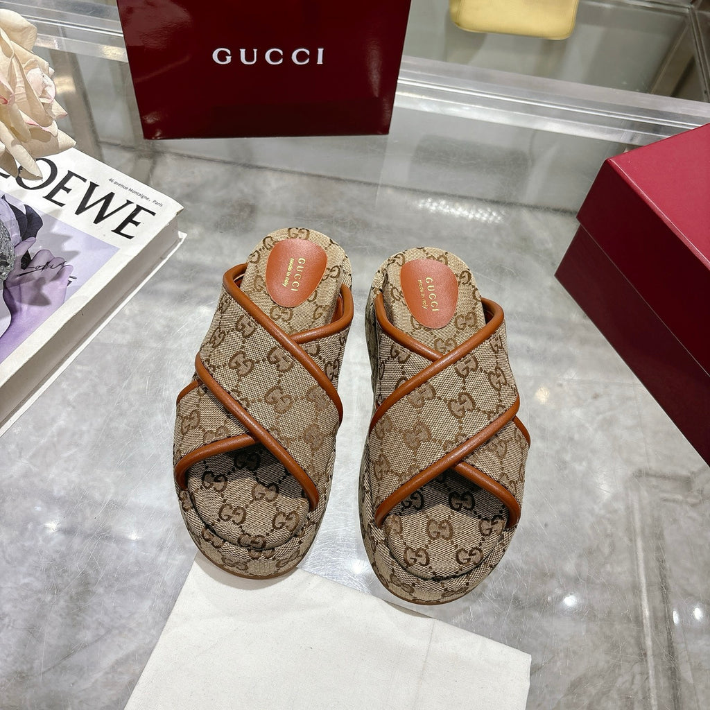 cross-upper thick-soled flip-flops 0725052901