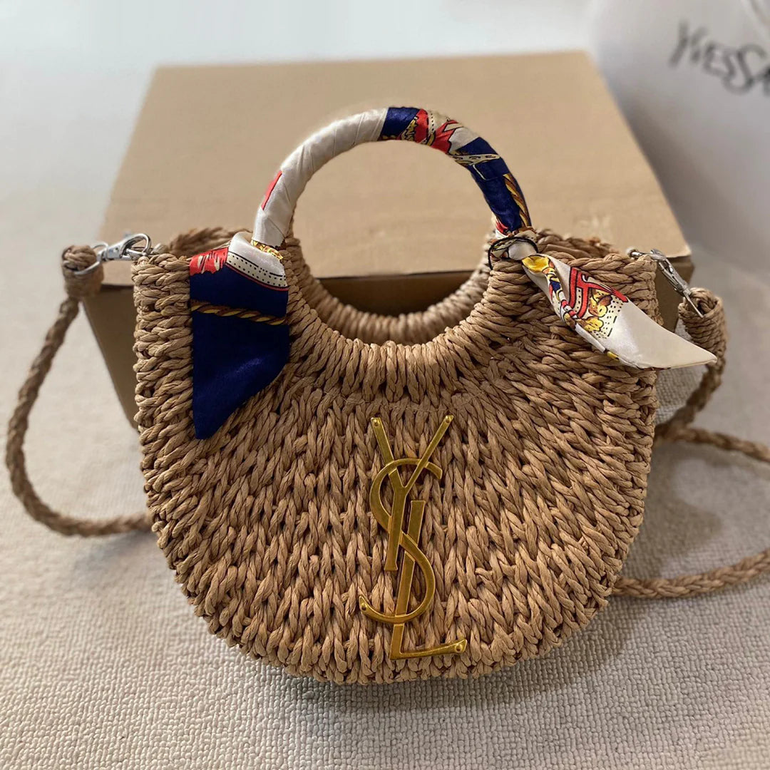 Fashion holiday style handwoven vegetable basket straw bag 1024041001