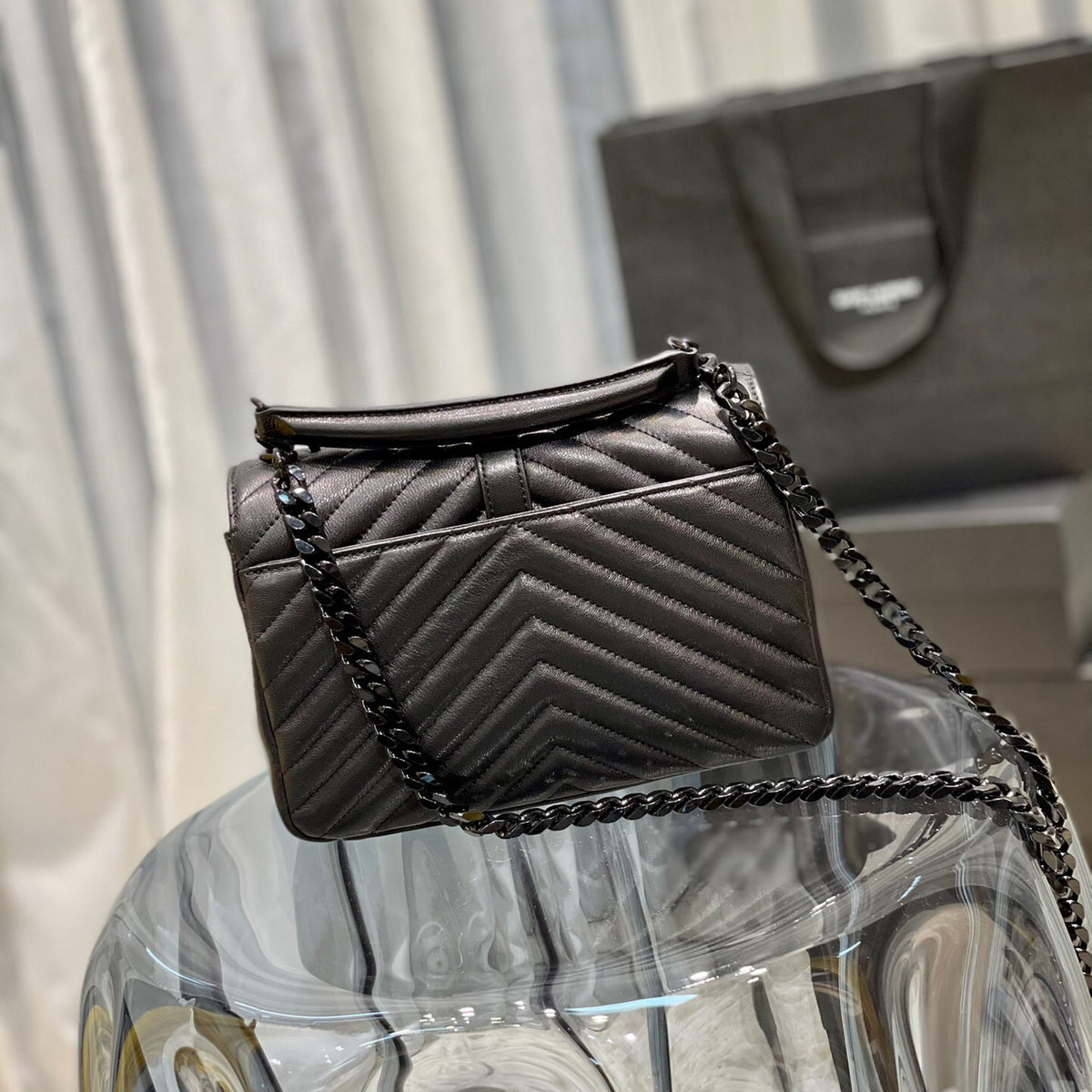 Y classic messenger bag black buckle XC0723081603