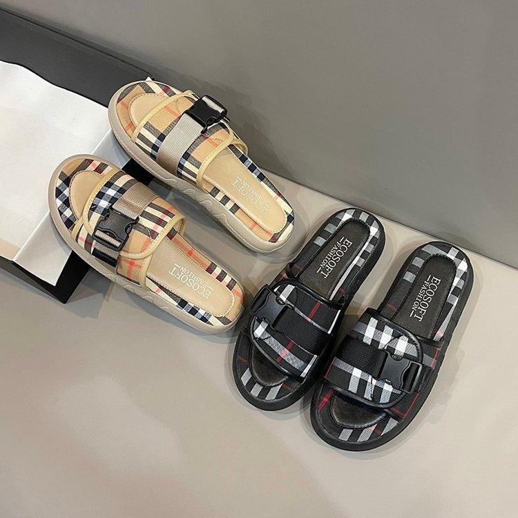 Fashionable plaid classic platform sandals 1024022104