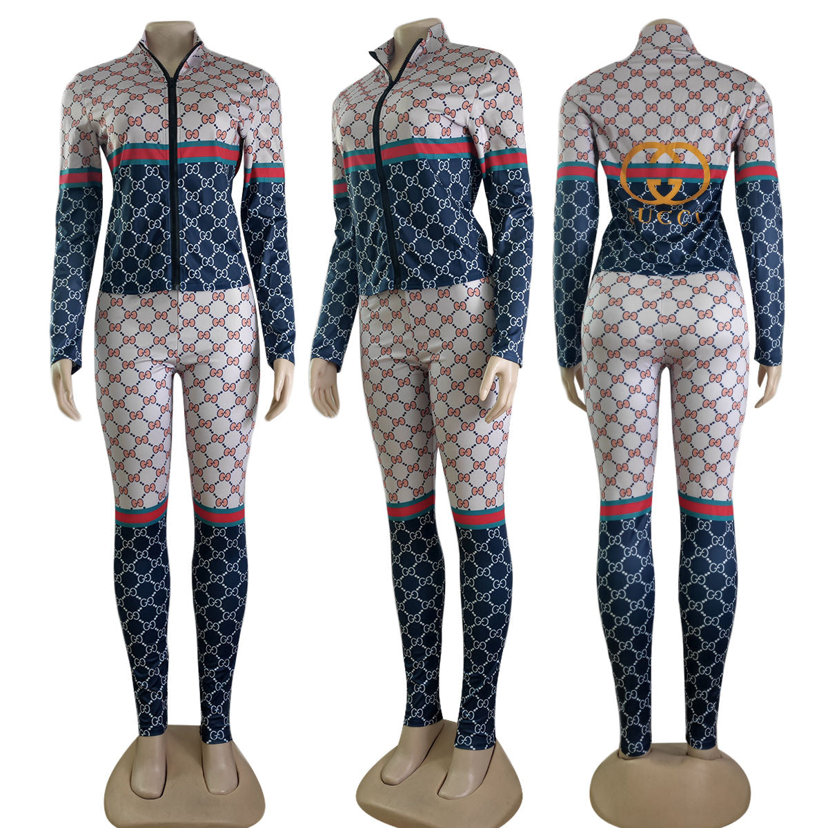 Fashionable printed casual and sporty two-piece set XC0823110304