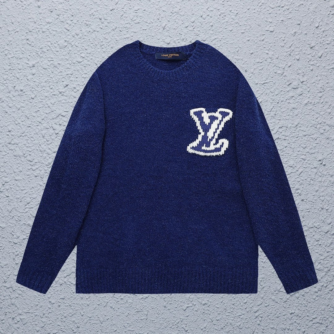 Unisex embroidered stand up collar cashmere sweater 1024103123