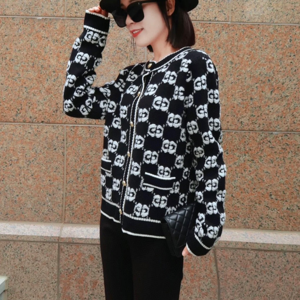 G Women's Fashion Printed Cardigan Sweater XC0723092604