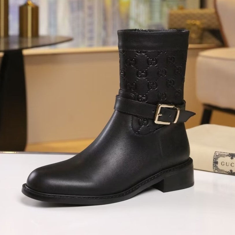 Trendy new double G metal buckle boots XC0823101001
