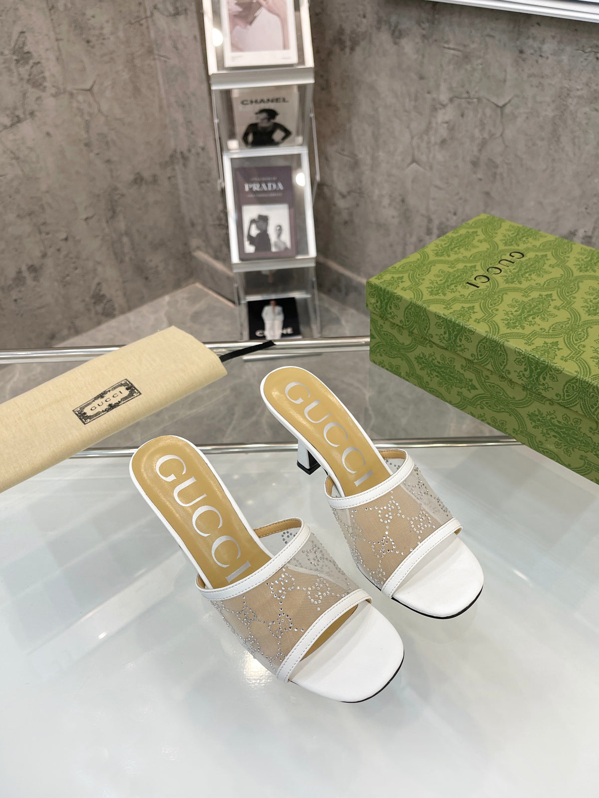 Gucc1 top fashion stiletto slippers 0724030802