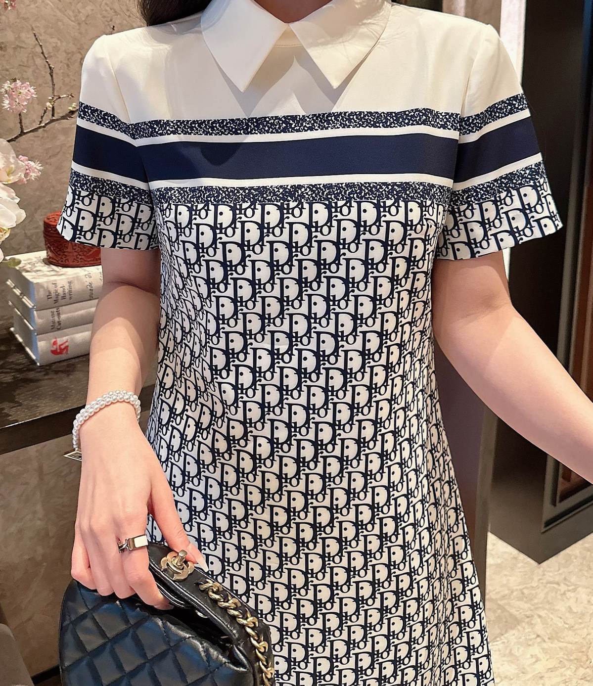 New Fashion Printed Lapel Shirt Dress 1024050701