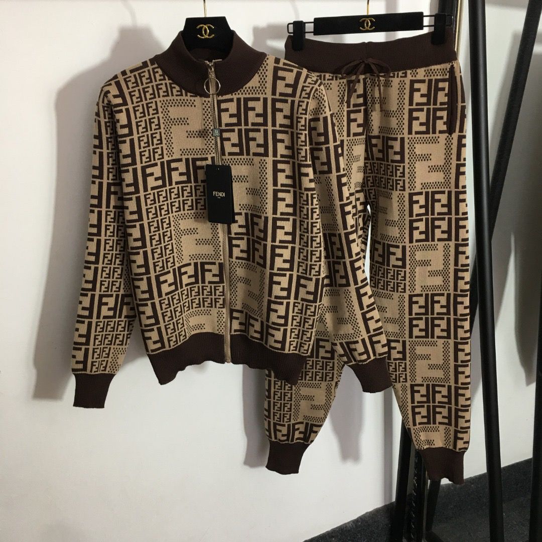 Fashion casual sports hooded knit suit PD1023081724