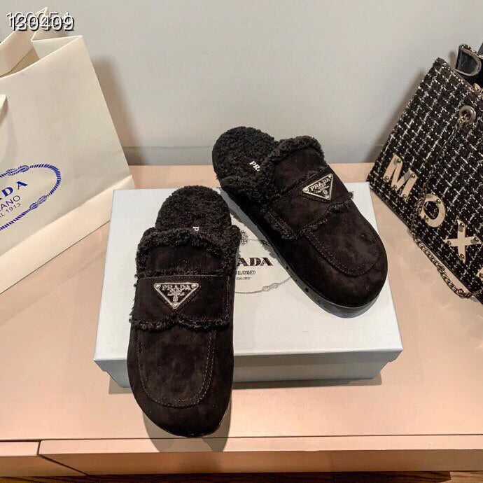 Fur slippers flat shoes 1024100806