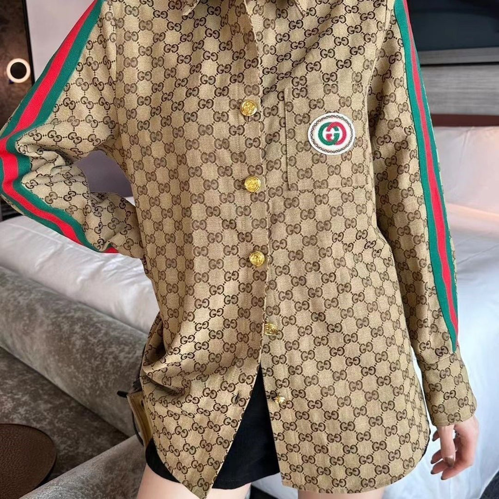 New Fashion Old Flower Decorative Shirt 1024071934