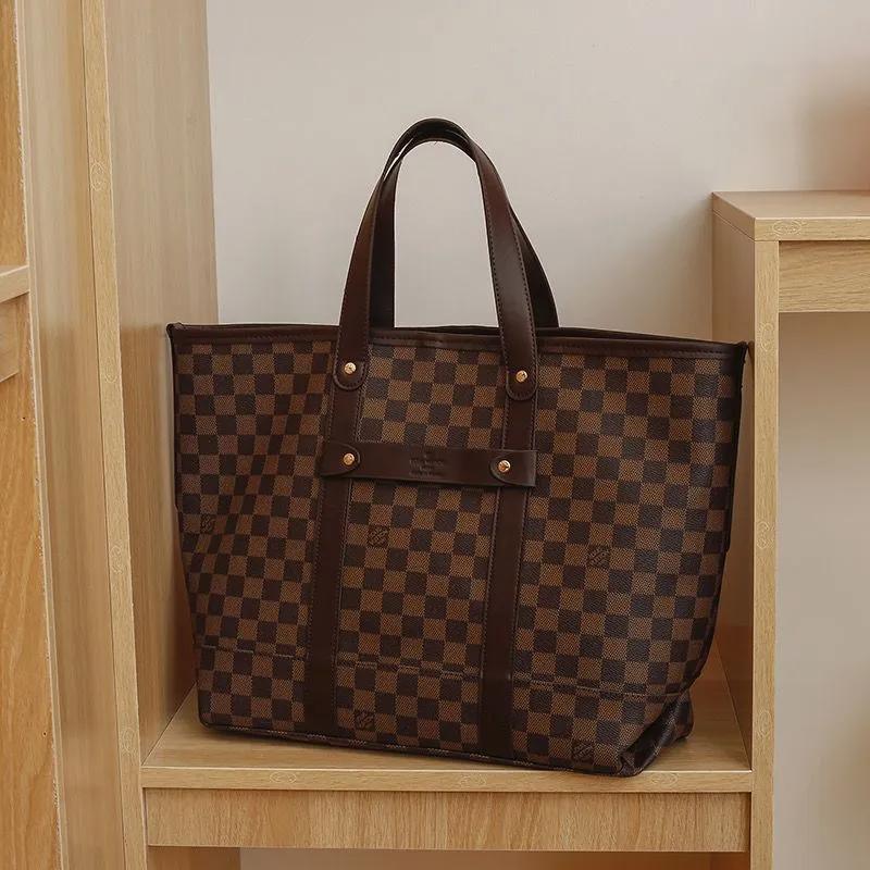 Women Classic Checkerboard Large-Capacity One-Shoulder Bag 1023112806