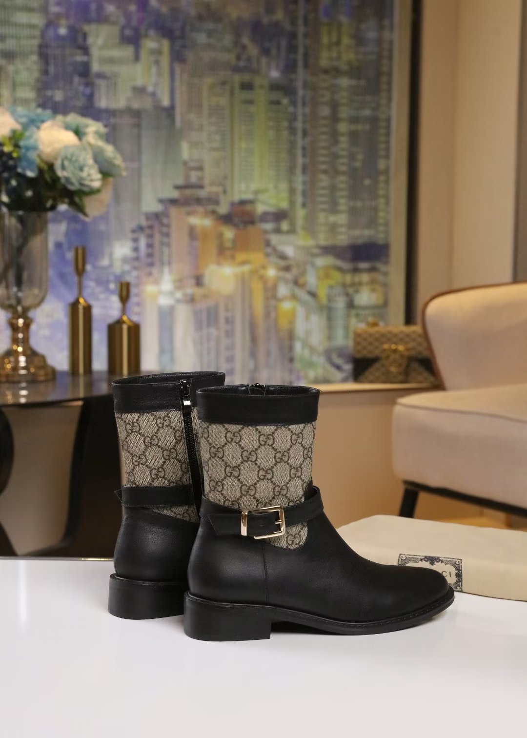 Trendy new double G metal buckle boots XC0823101002