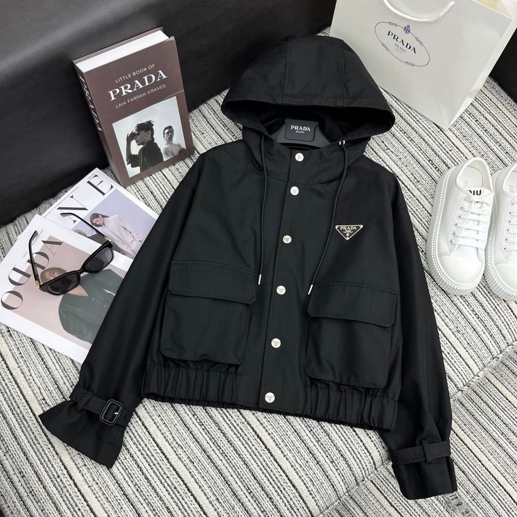 PR Short casual hooded trench coat jacket 1824091006