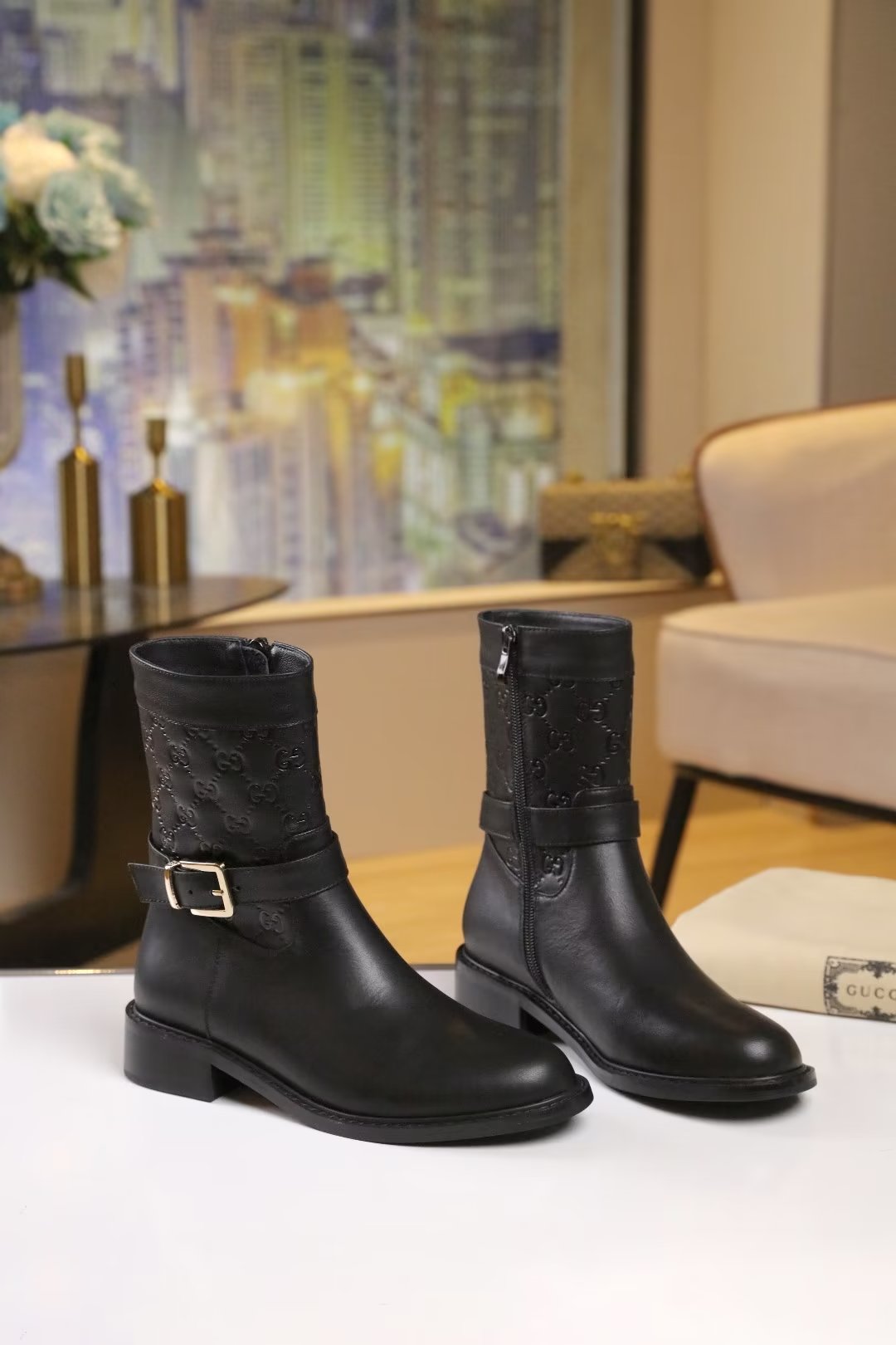 Trendy new double G metal buckle boots XC0823101001