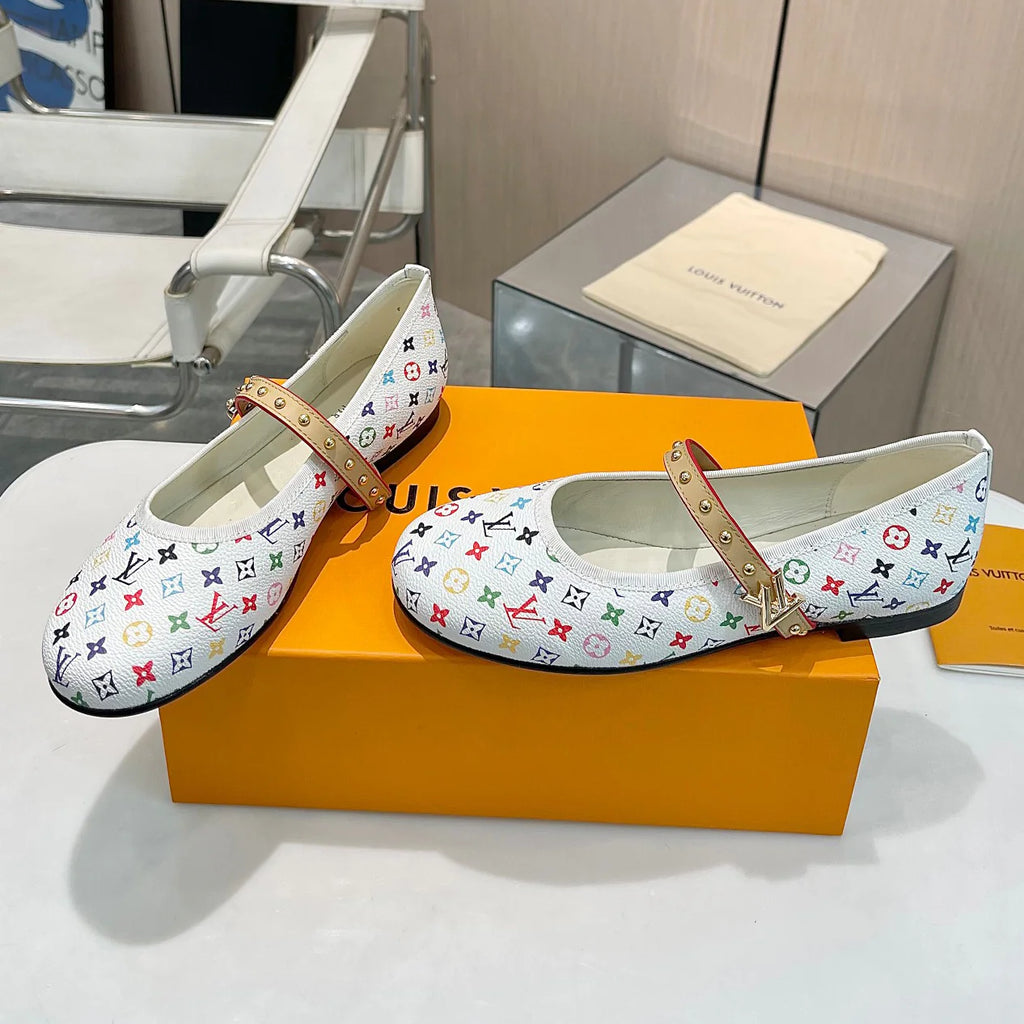 Women's New Colourful Printed Mary Jane Single Shoes 1025011706