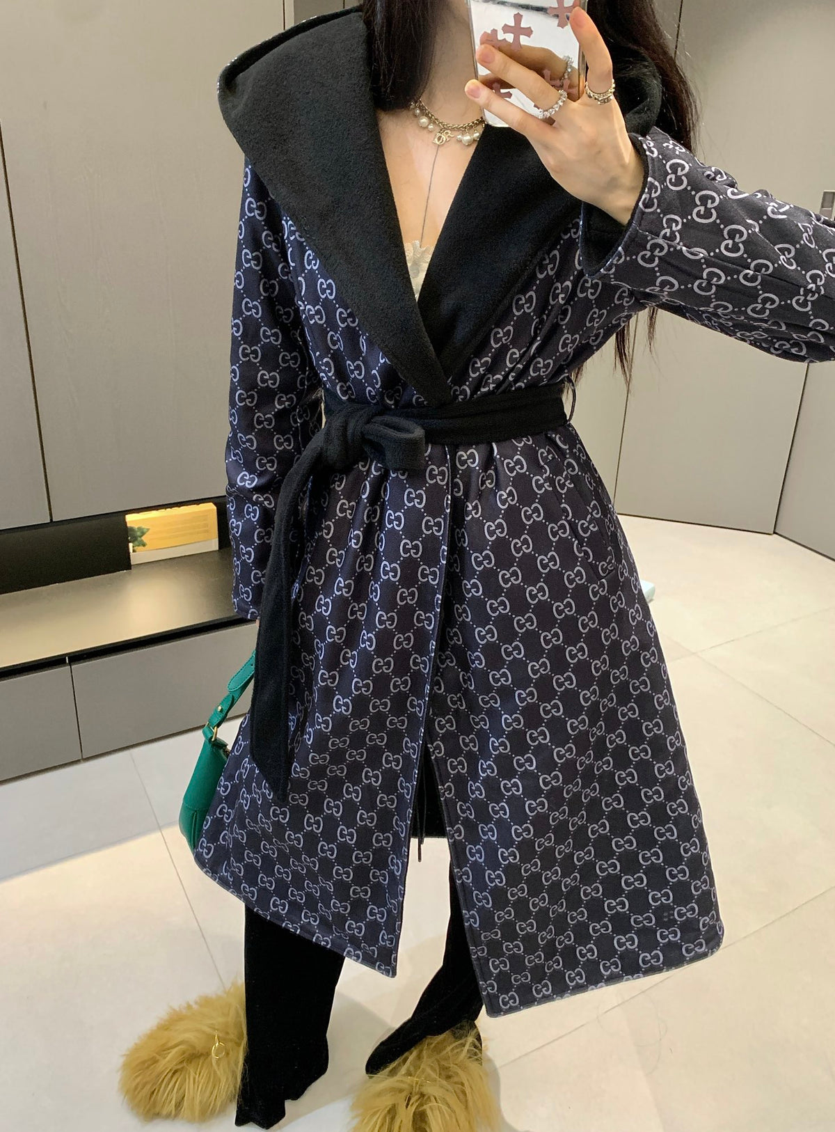 Takin wool double-sided woolen trench coat 0724101112