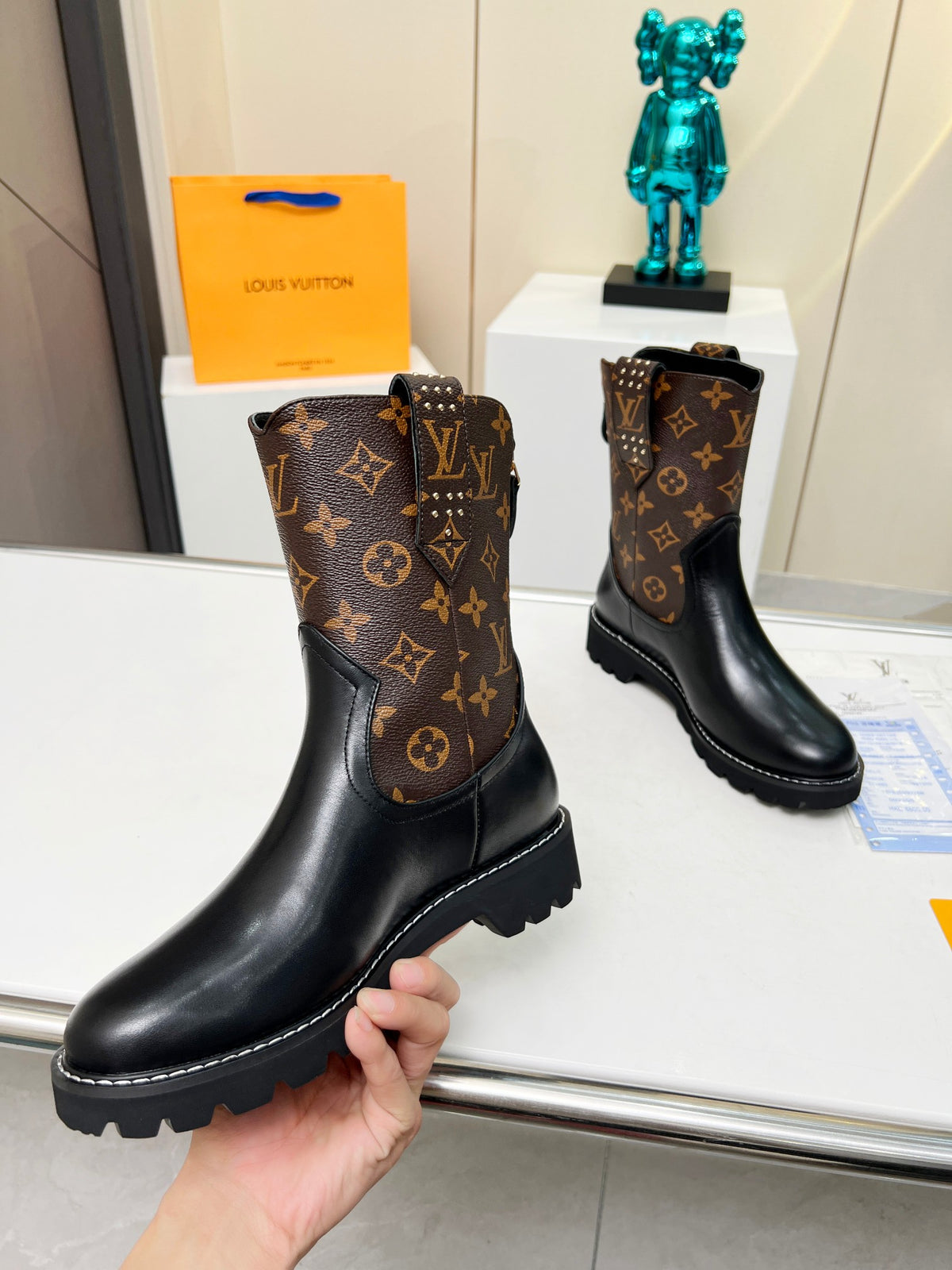 L fashion printed leather martin boots 0724102312