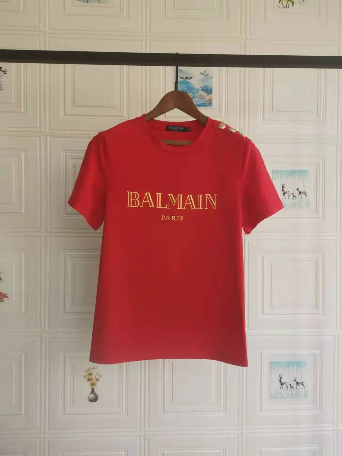 New Short Sleeve Bronzing Letter Cotton Loose T-Shirt 1024071806