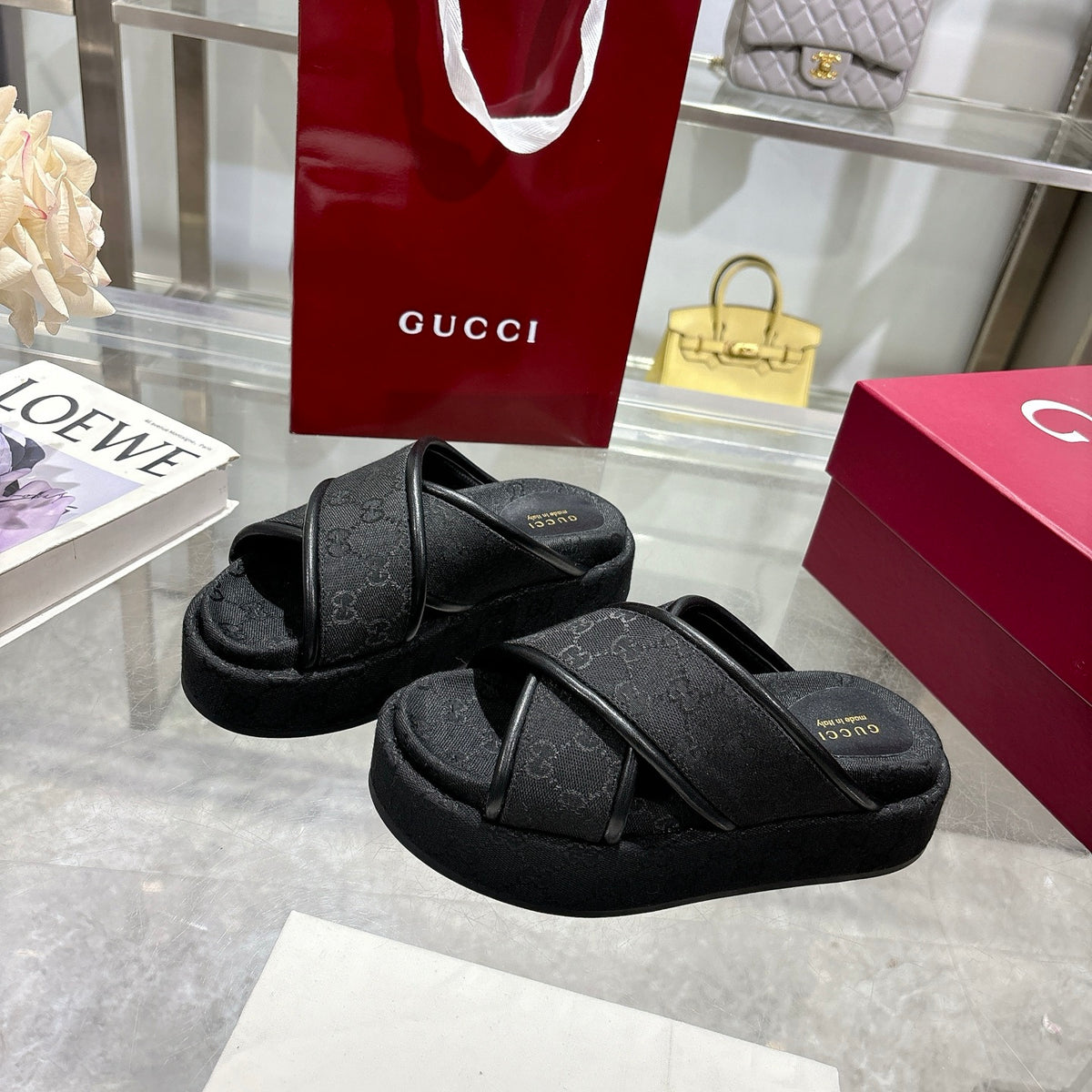 cross-upper thick-soled flip-flops 0725052901