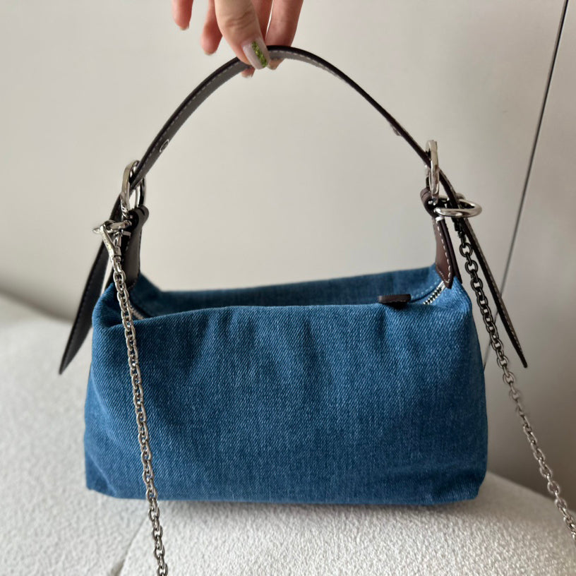 Classic underarm denim bag 1824050302